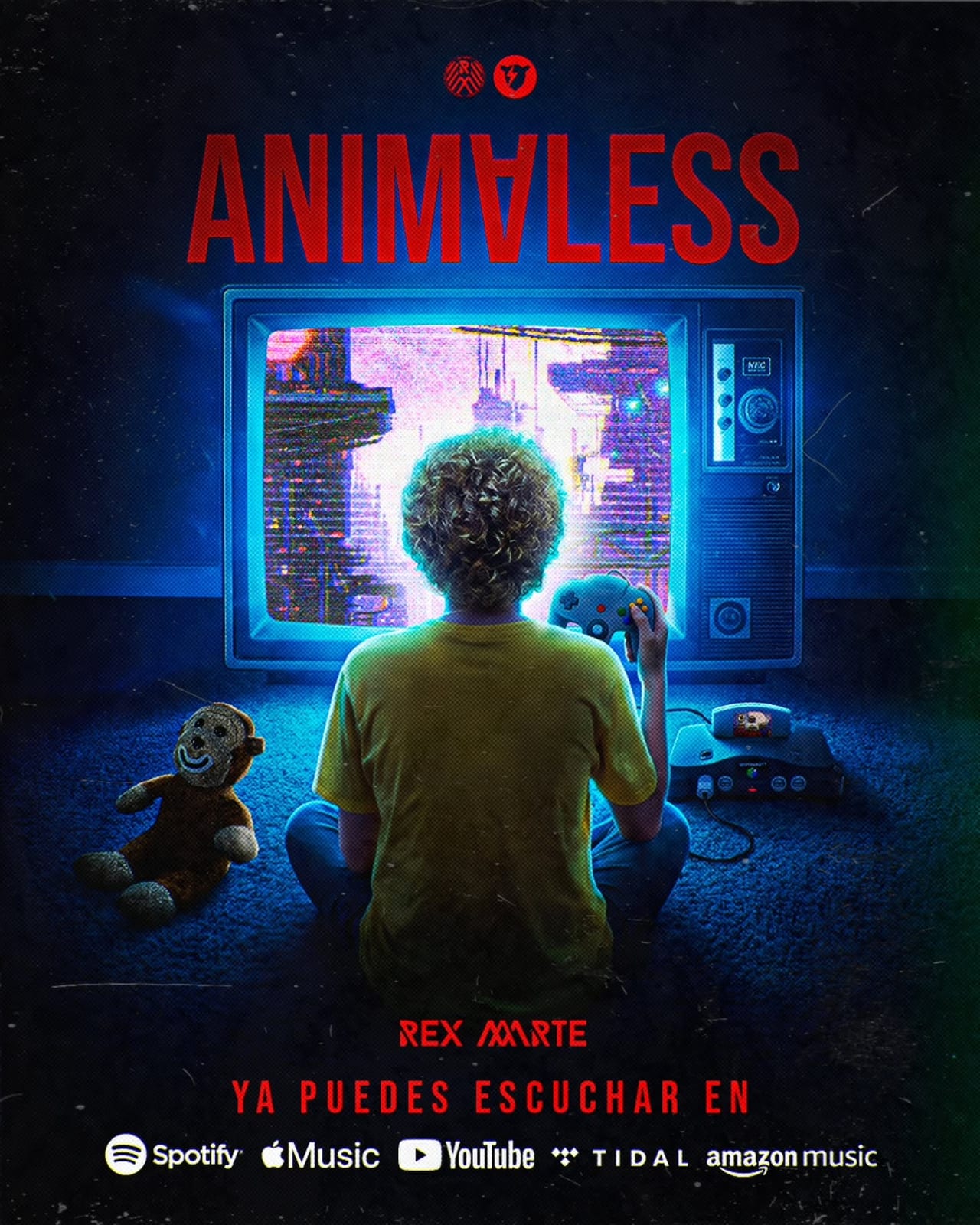 Portada de Animaless: un niño frente a un televisor encendido