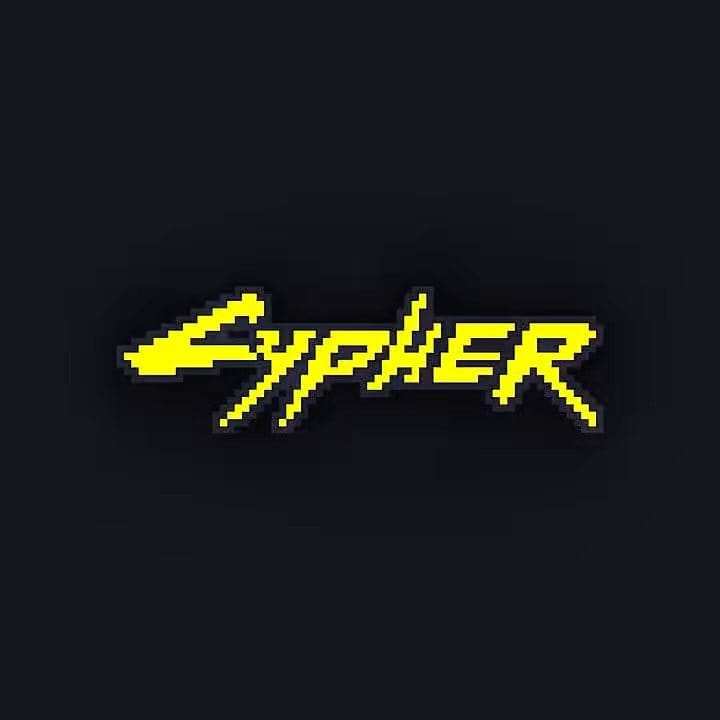 Logo de Cypher en pixel art amarillo