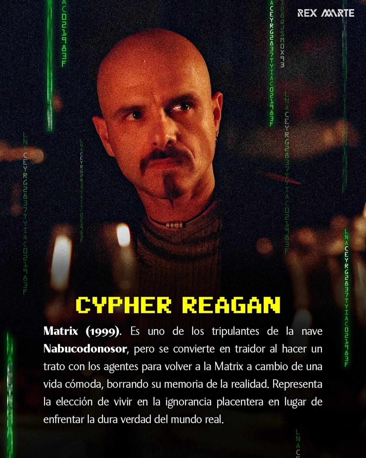 Cypher Reagan, el personaje de Matrix