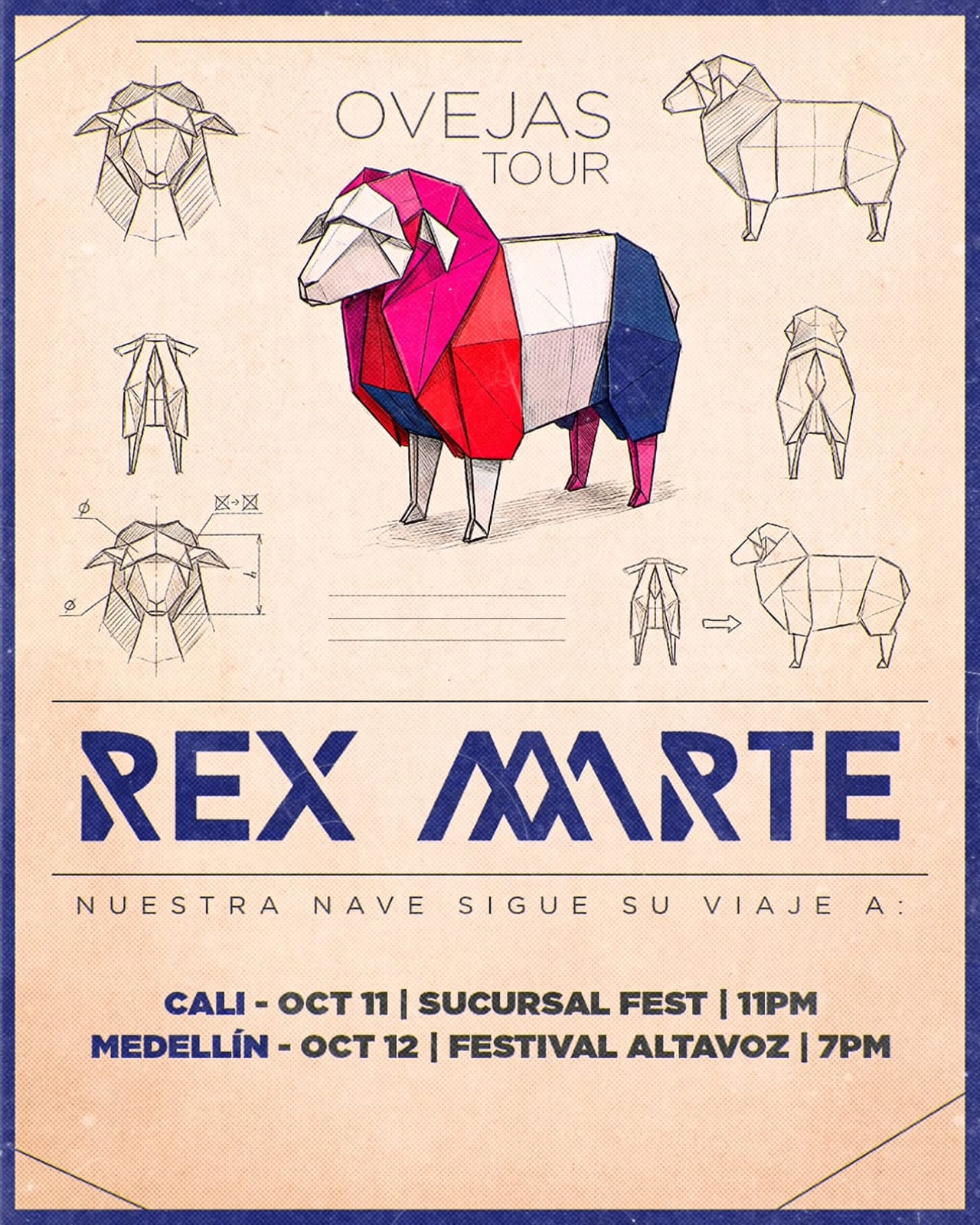 Cartel del Ovejas Tour: Cali, 11 de octubre en Sucursal Fest; Medellín, 12 de octubre en Festival Altavoz